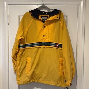 Abercrombie performance quarter zip yellow blue rain jacket hoodie